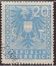 Austria - 1945 - Coat Of Arms - 20 H - Blue - Austria, Shield Weapons - Scott 441 - Coat of Arms - 0